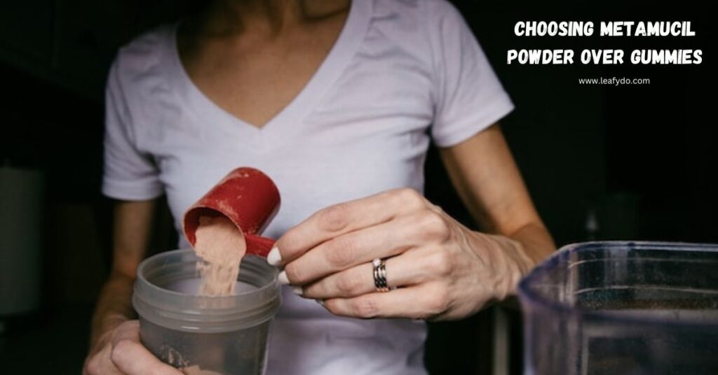 women pouring Metamucil powder