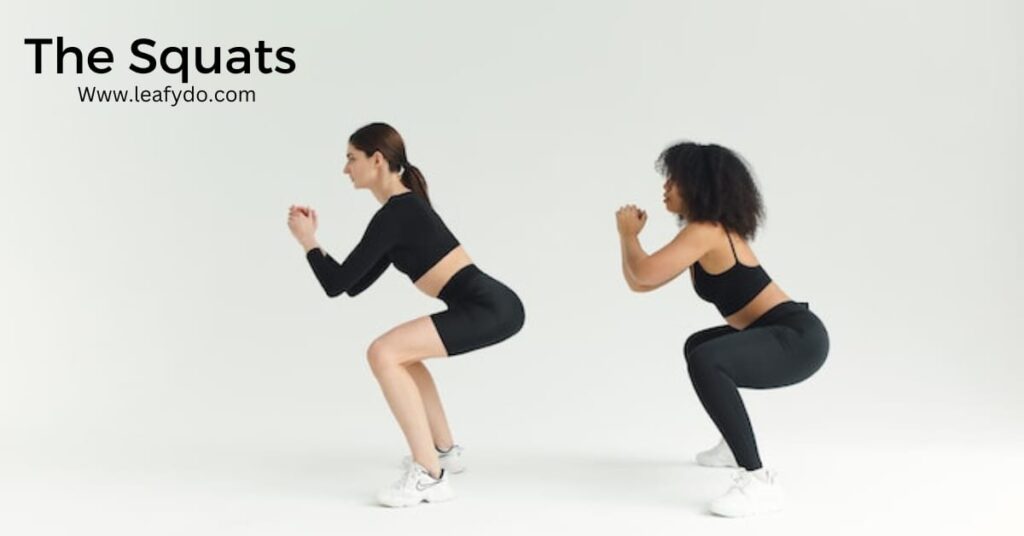 Two women doing Squats